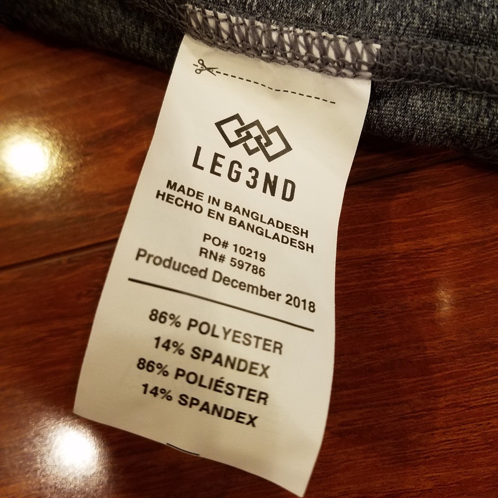 Leg3nd Gray Tights Shorts Size Medium - Picture 4 of 6